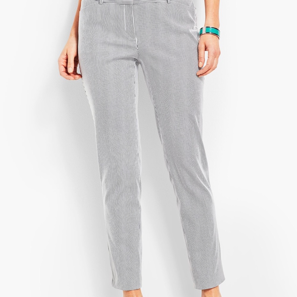 Talbots Women's Blue/White Pinstripe Pants